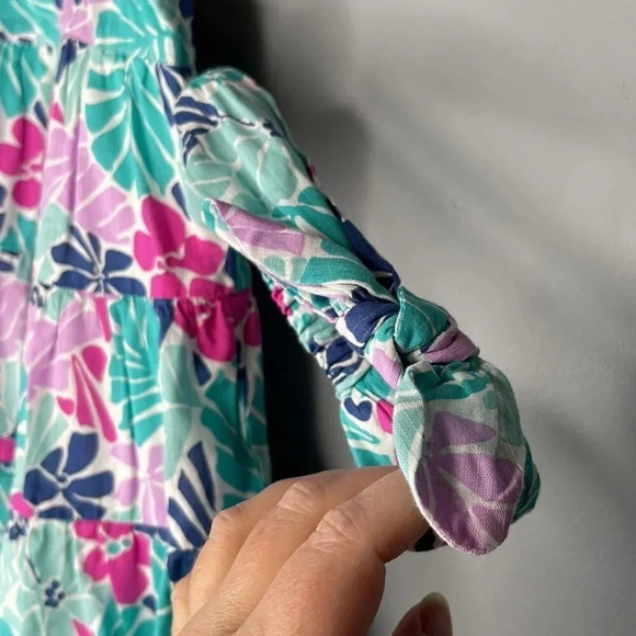 BABY GAP NWT 12-18m Girls Tiered Tropical Floral Blue Sundress Set - Picture 5 of 12